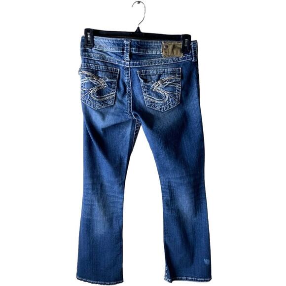 Silver Jeans Pioneer Jean Women 29x31 Distressed Straight Stretch Mid Wash Denim - Picture 2 of 8